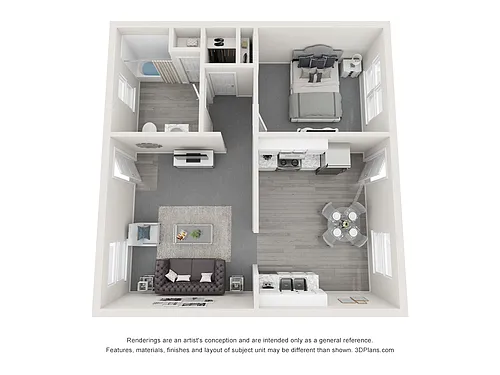 Floor plan 1x1 Semi
