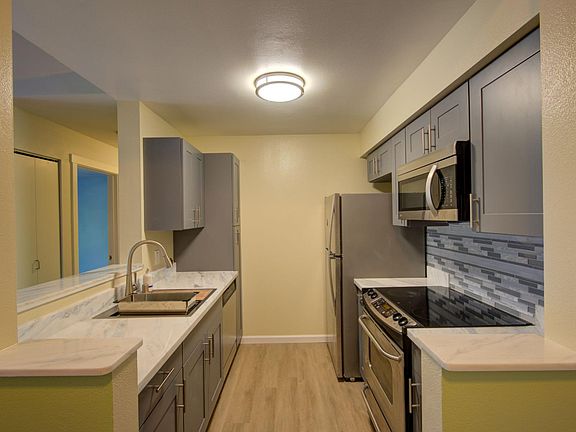 kitchen with SS apliances