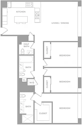 Floor plan Three Bedroom