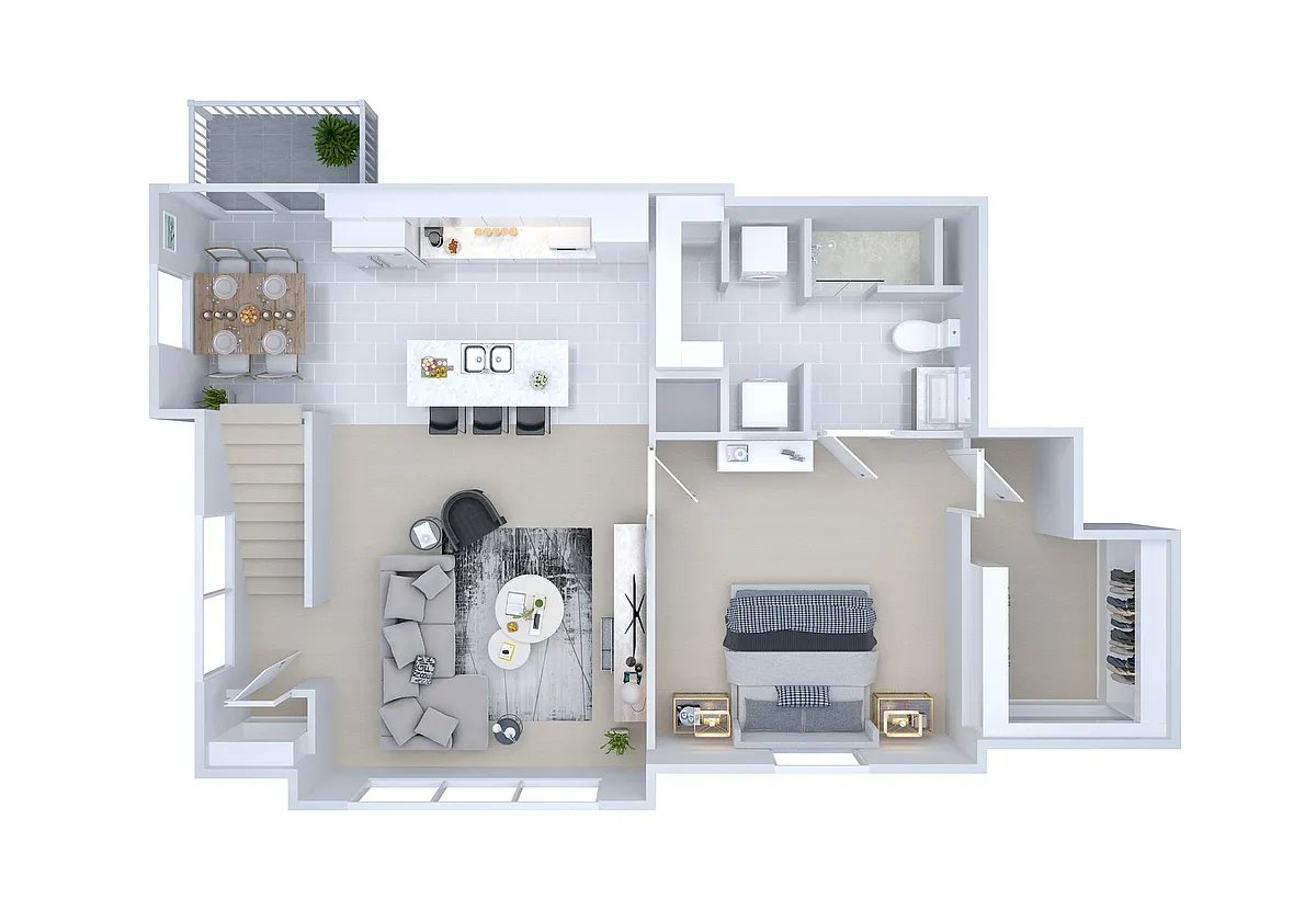 Floor plan 1x1 Villa