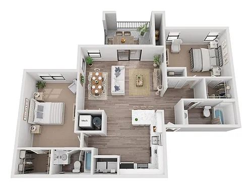 Floor plan 2X2 C