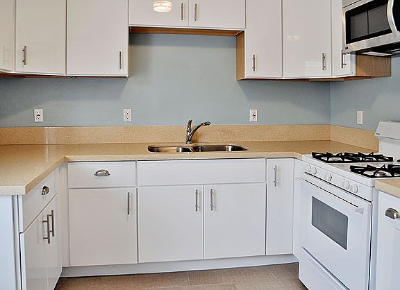 Kitchen with microwave