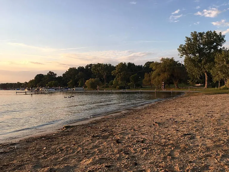 Private subdivision beach on Elizabeth Lake