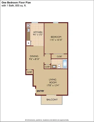 Floor plan $2.15/sq.ft. - One Bedroom