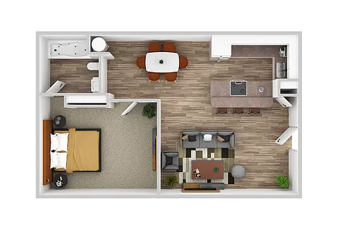 Floor plan One Bedroom One Bathroom