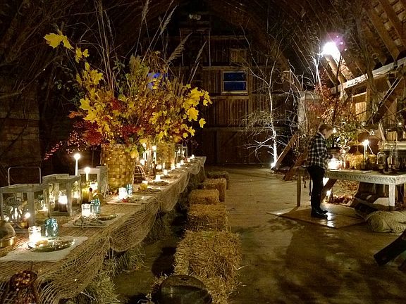 hayloft in one of the barns