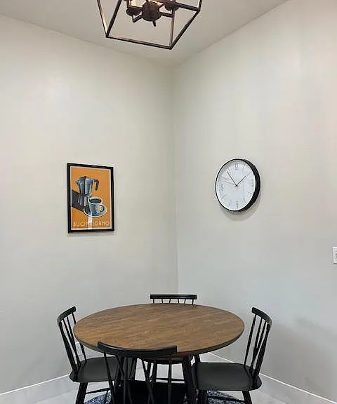 Eat-in kitchen has room for a table for 4 or 6.
