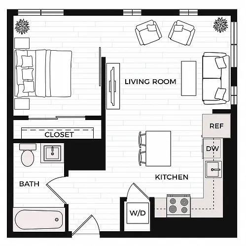 Floor plan 1X1 F