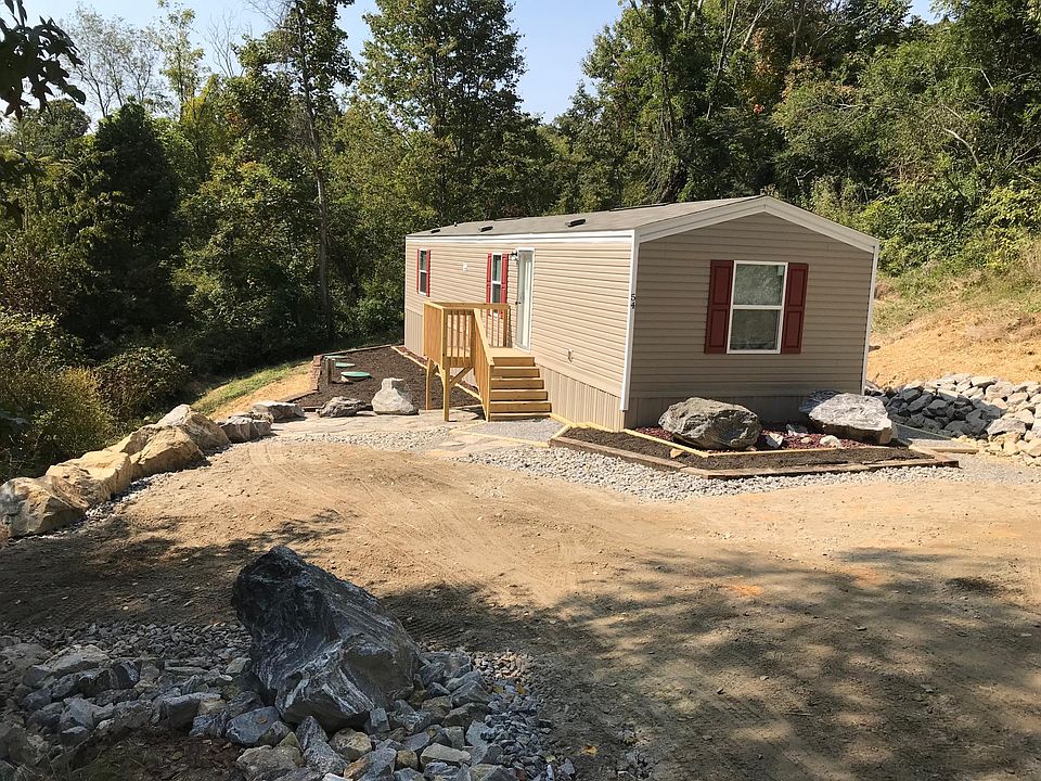 Front view of home and parking lot