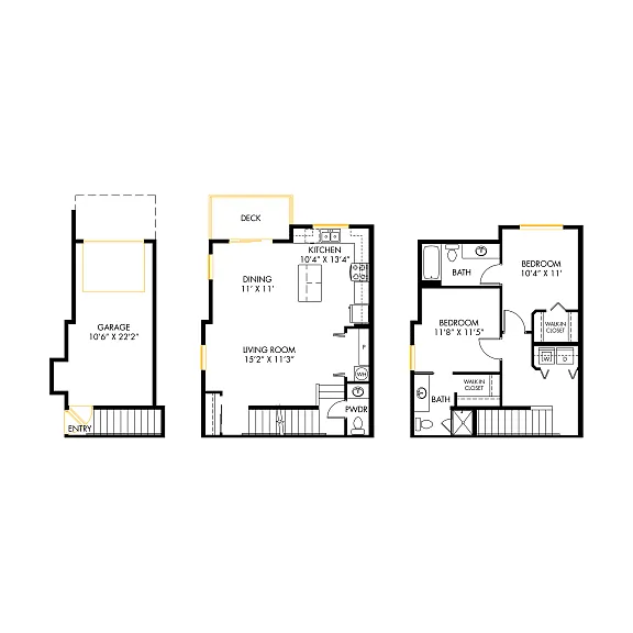 Floor plan North 2x2.5 Townhome