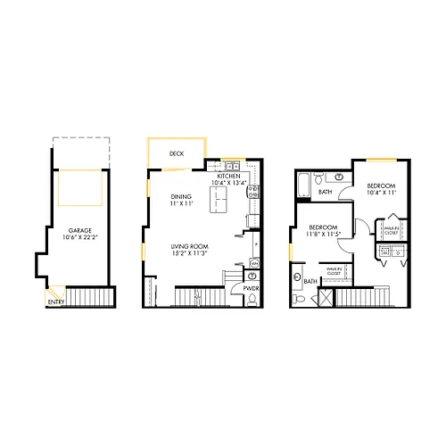 Floor plan North 2x2.5 Townhome