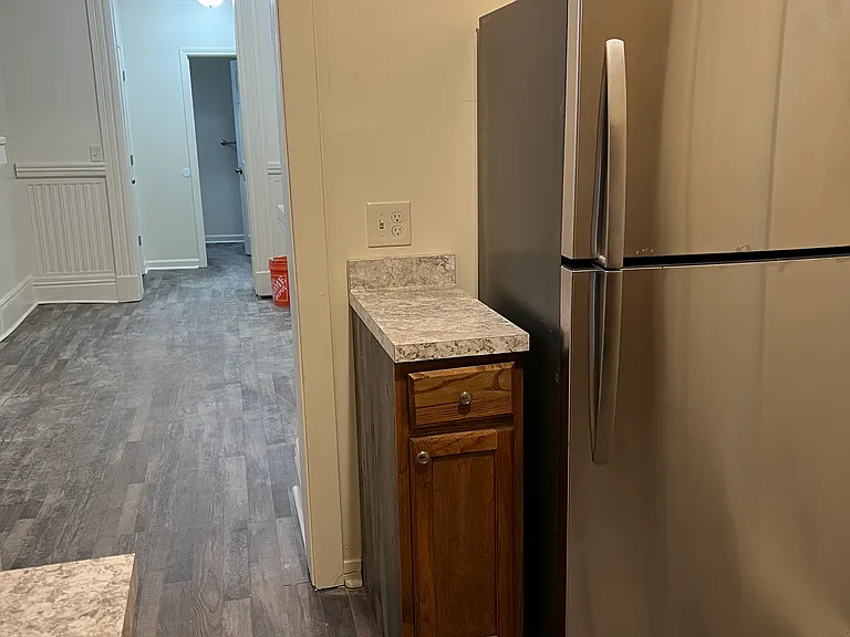 Kitchen entering living room.