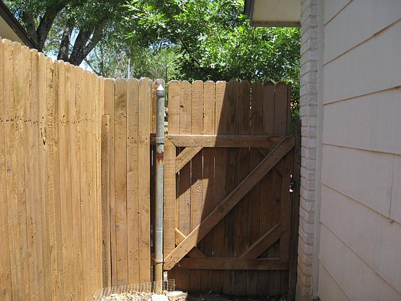 Back of locked gated