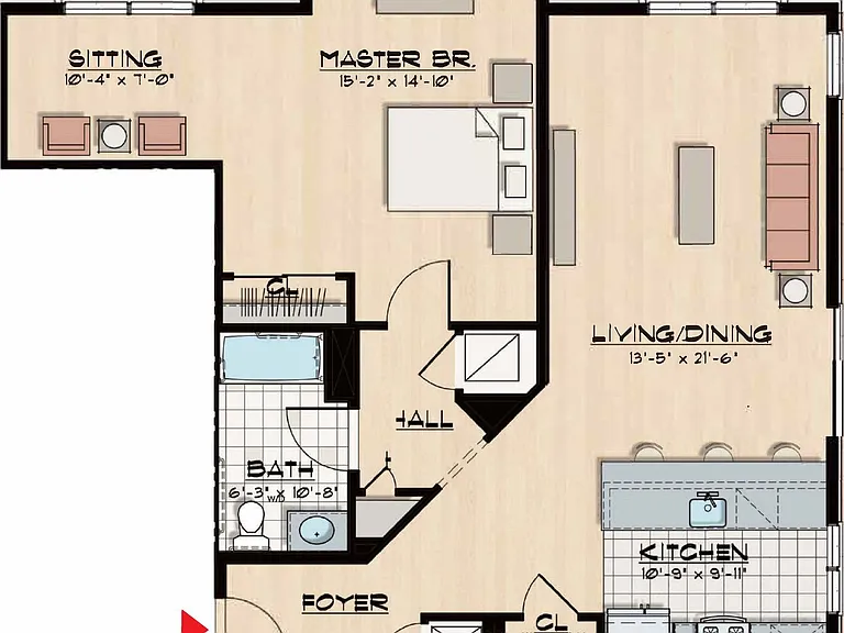 A6 - 1078 Sq Ft