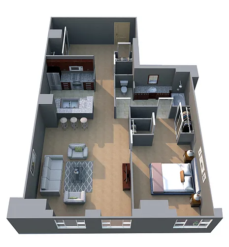Floor plan 39 West Lex 1 Bed 1 Bath