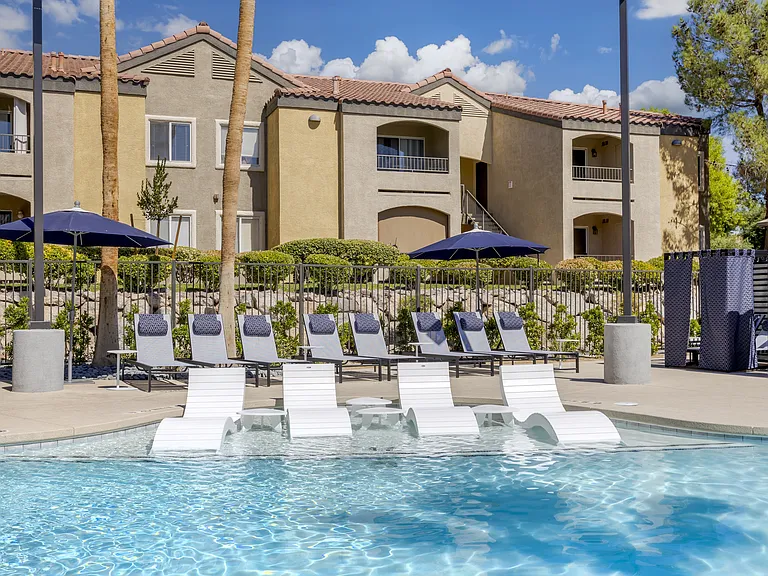 Surrounding the pool are stylish new seats and comfortable lounge chairs, perfect for soaking up the sun or unwinding with a good book.