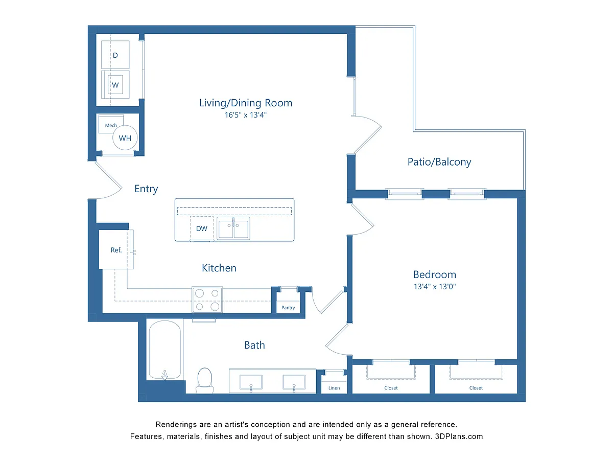 Floor plan A8 | 1 Bed | 1 Bath
