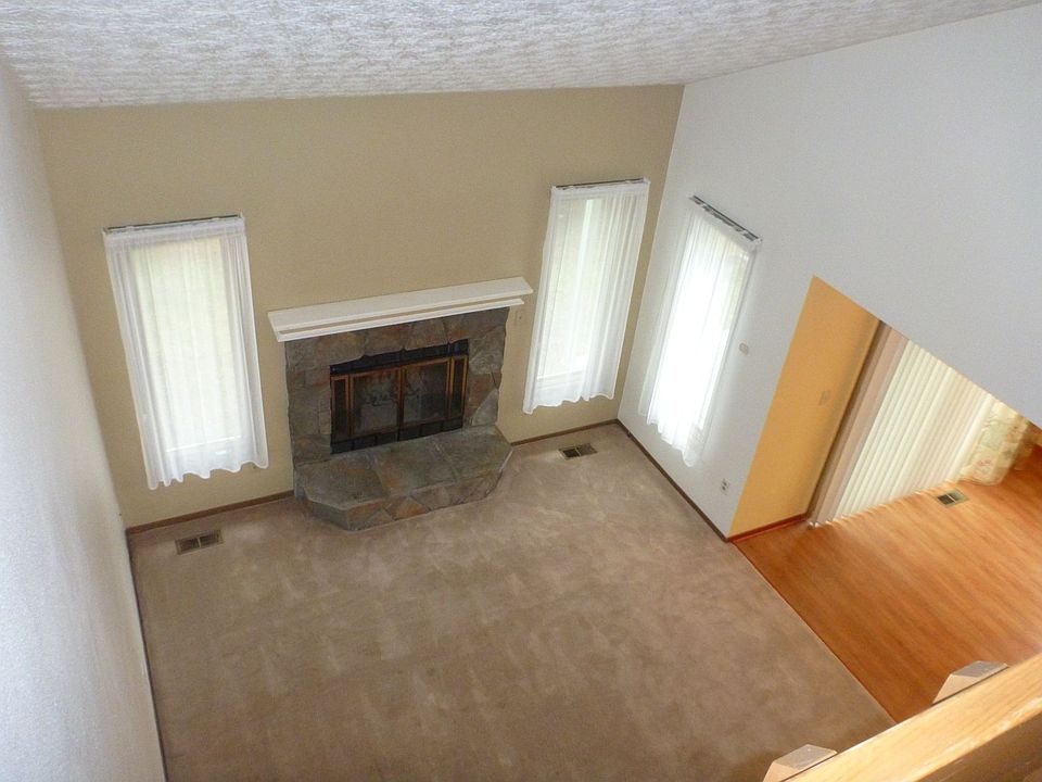 View down from balcony to LR