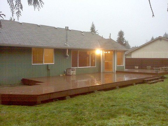 Back yard is fully fenced.