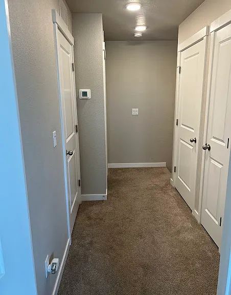 Upstairs hallway, Storage closet and Laundry closet