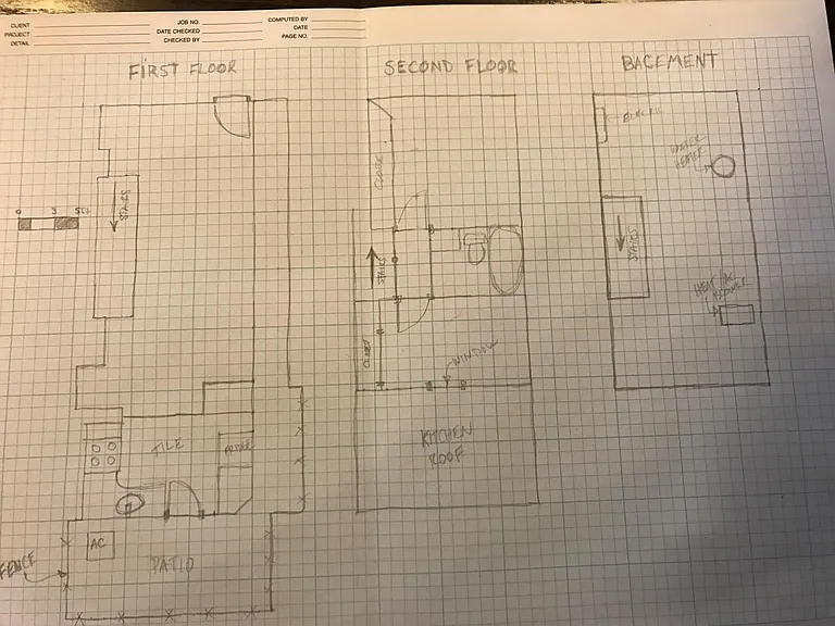 Sketch of floor plan