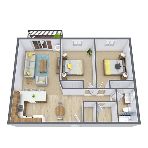Floor plan Two Bedroom 21A