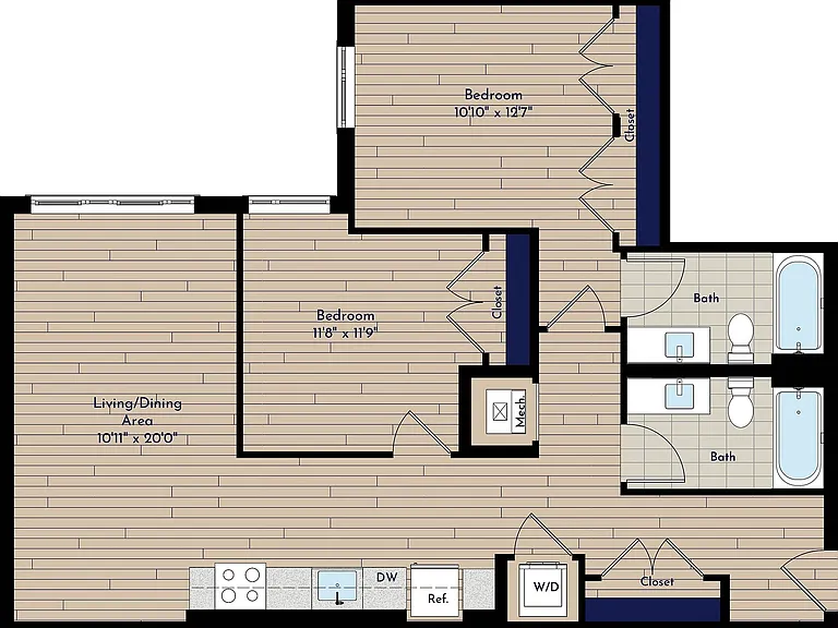 B 2BR-I Two Bedroom Floor Plan B 2BR-I Two Bedroom Floor Plan