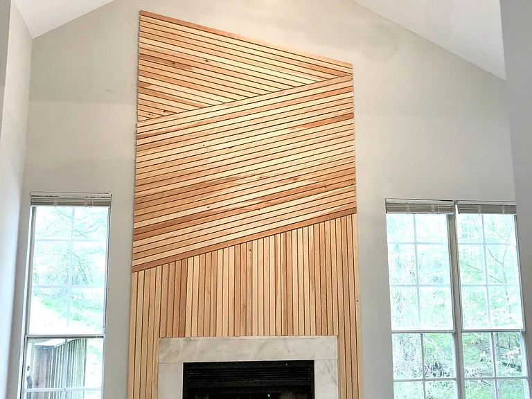 Luxurious fireplace feature wall