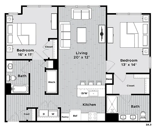 Floor plan The Saddle (2A.3)