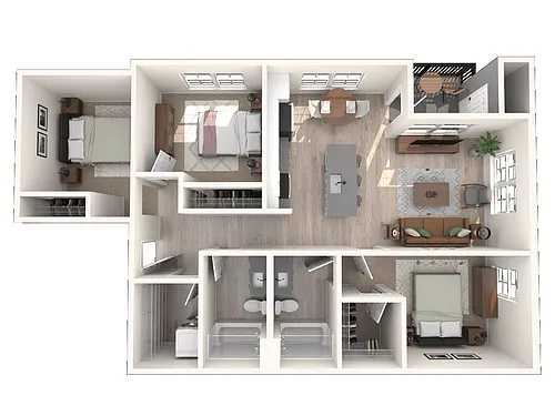 Floor plan West - 3 Bed A1
