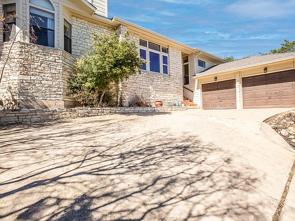 Front of house and garage, from driveway