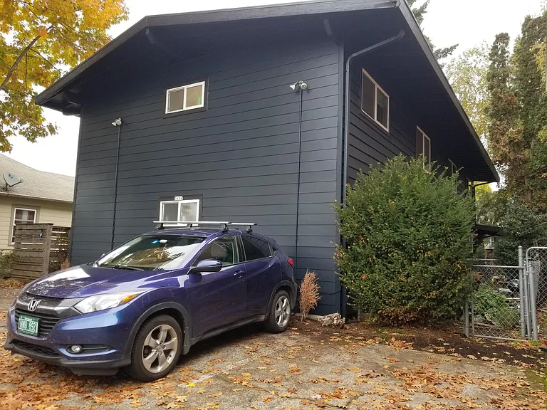 Front of building with off-street parking