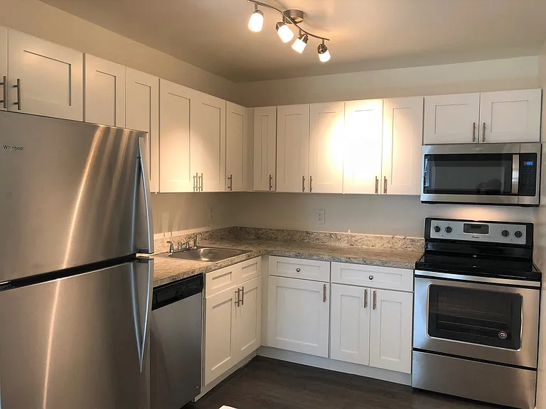 Kitchen with stainless steel appliances