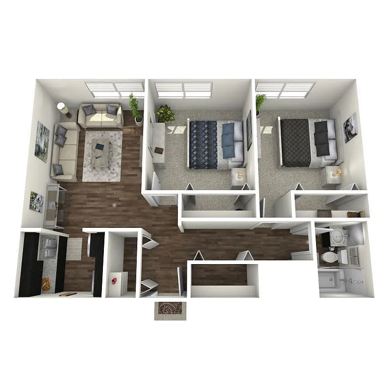 Floor plan 2BD, 1BTH