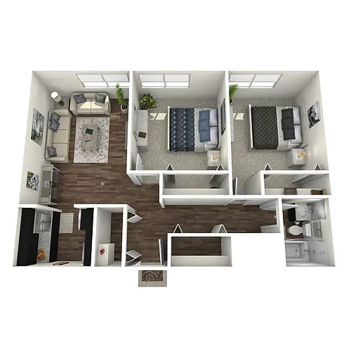 Floor plan 2BD, 1BTH