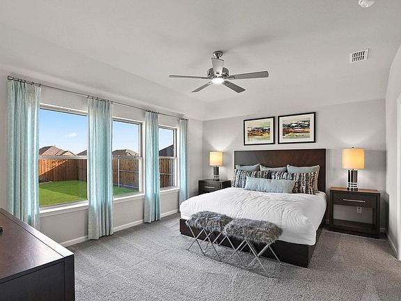 Primary Bedroom in the Oscar home plan by Trophy Signature Homes - REPRESENTATIVE PHOTO
