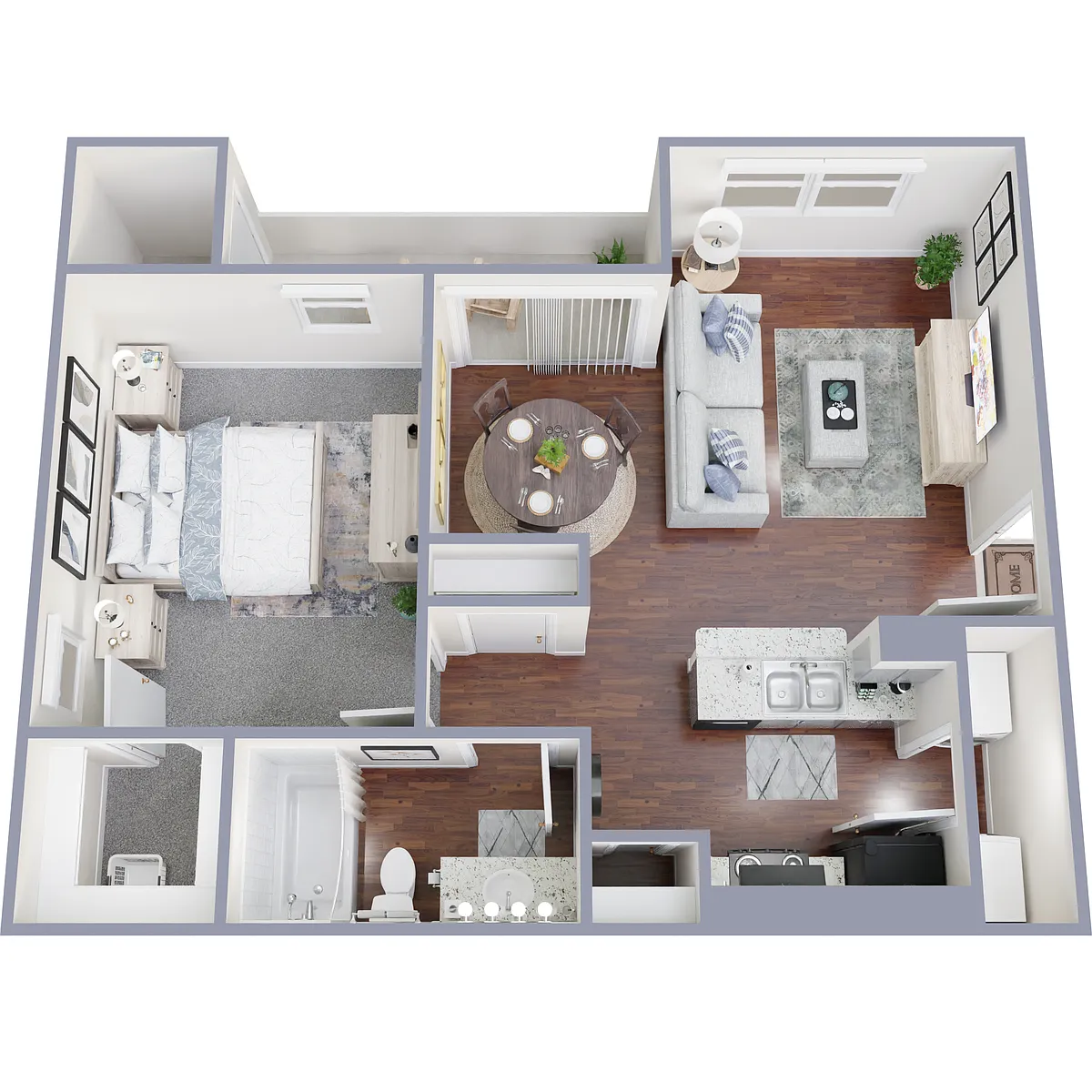 Floor plan 1 Bedroom 1 Bath