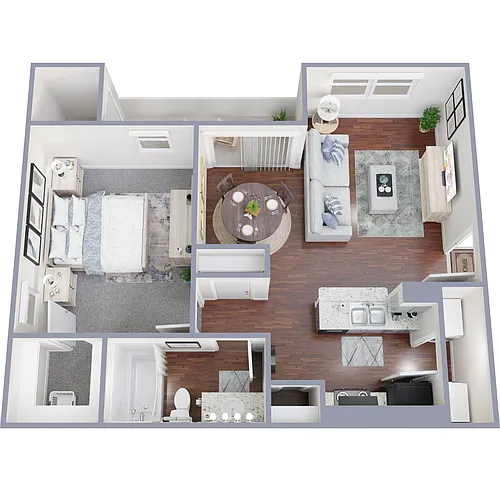 Floor plan 1 Bedroom 1 Bath