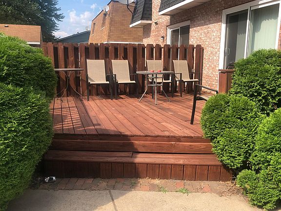 Private deck off the kitchen and dining room