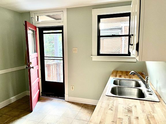 Kitchen with access to deck shown