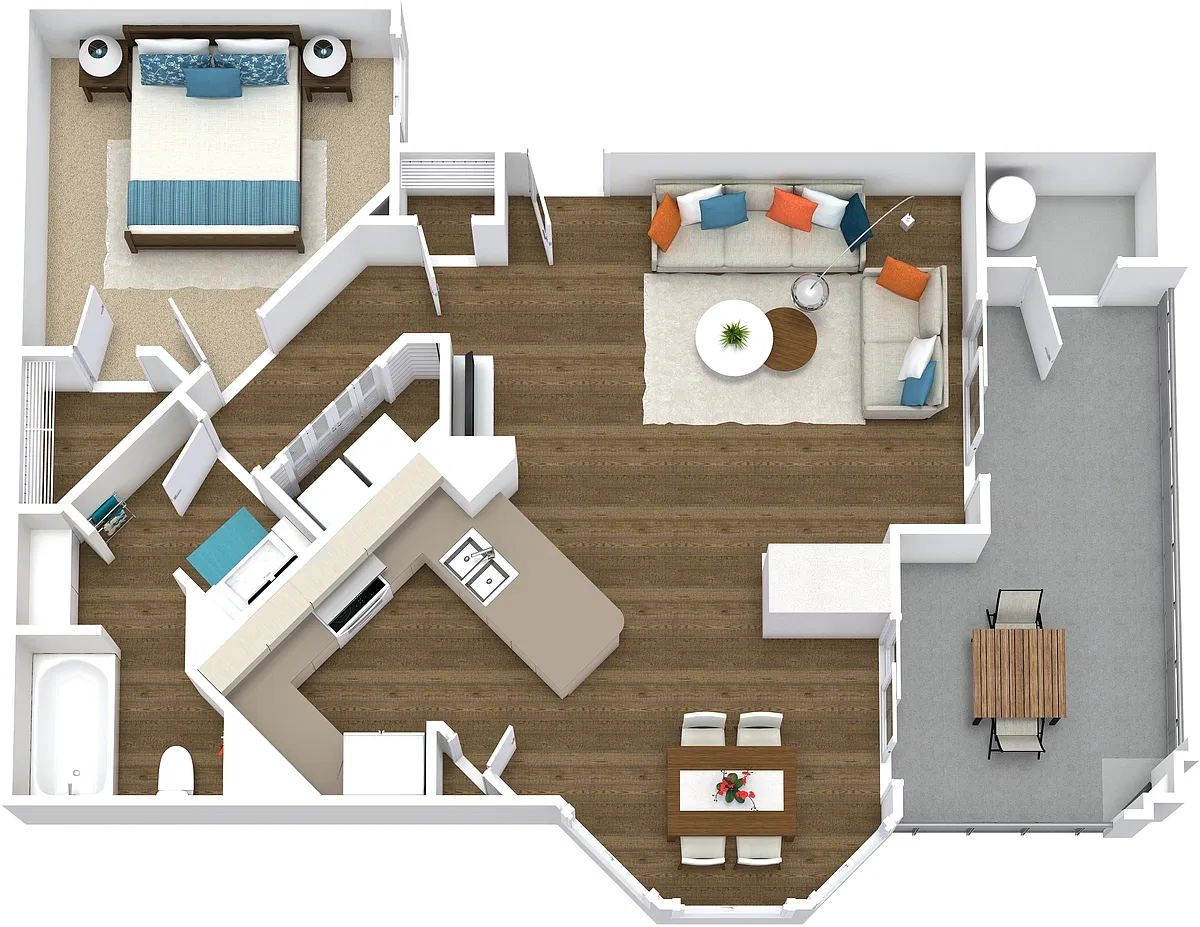 Floor plan 1x1 764sf Classc