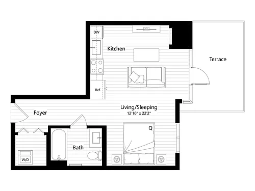 Floor plan MS12 | Studio | 1 Bath