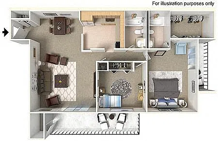 Floor plan 2 Bedroom 2 Bathroom