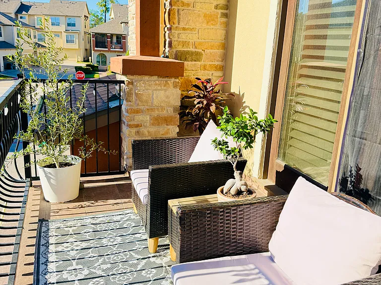 The main floor balcony