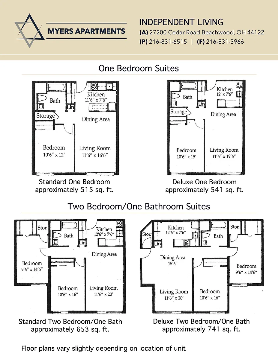 Floor plan Standard One Bedroom