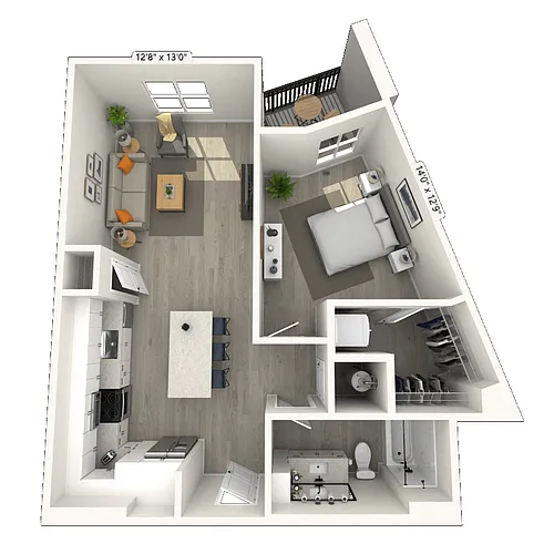 Floor plan A10 1x1 802 SF-FP
