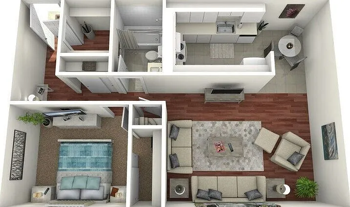 One Bedroom One Bathroom (A3) Floorplan Diagram