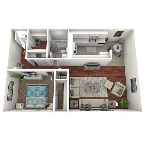 Floor plan One Bedroom One Bathroom (A3)