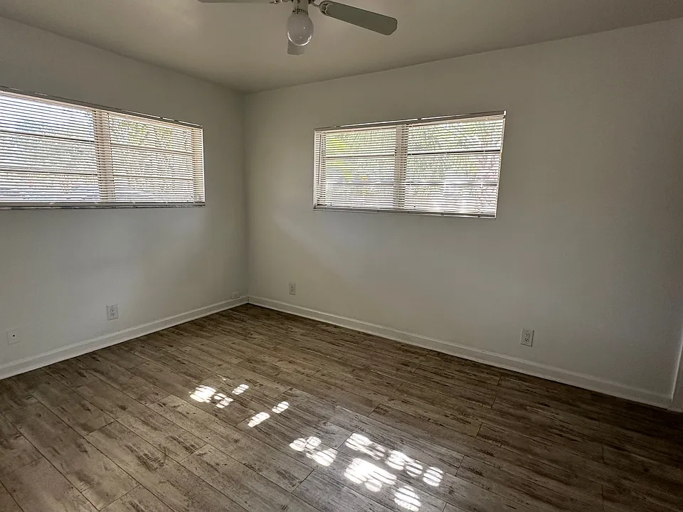 Wood floors in bedroom