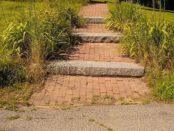 brick and granite front walk